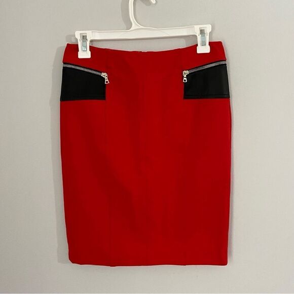 Yigal Azrouel Red Mini Pencil Skirt - Picture 1 of 5